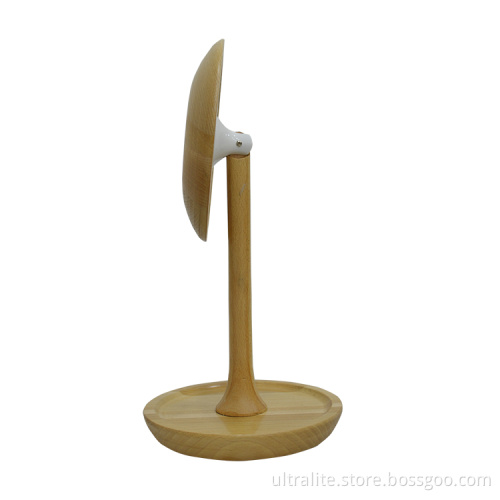 Mushroom shape adjustable wood led table lamp